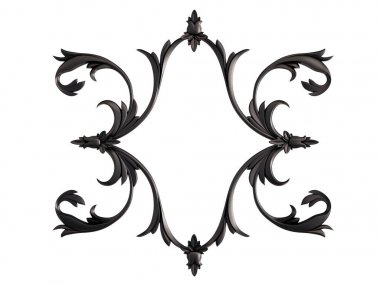 Siyah beyaz bir arka plan üzerinde süs. İzole