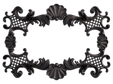 Siyah beyaz bir arka plan üzerinde süs. İzole