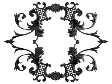 Siyah beyaz bir arka plan üzerinde süs. İzole