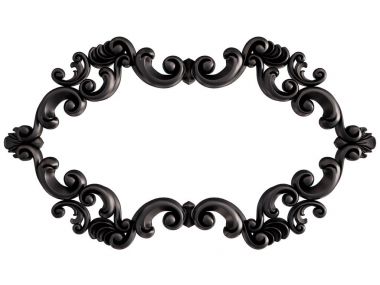 Siyah beyaz bir arka plan üzerinde süs. İzole