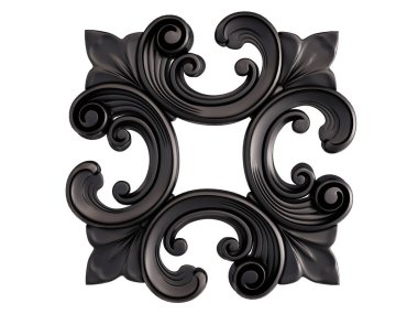 Siyah beyaz bir arka plan üzerinde süs. İzole