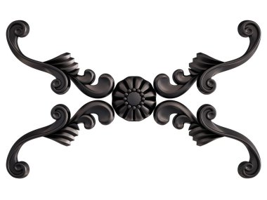 Siyah beyaz bir arka plan üzerinde süs. İzole