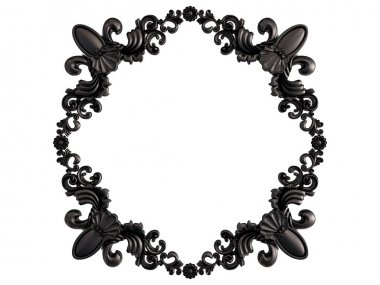 Siyah beyaz bir arka plan üzerinde süs. İzole