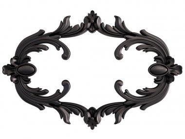 Siyah beyaz bir arka plan üzerinde süs. İzole