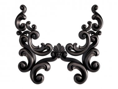 Siyah beyaz bir arka plan üzerinde süs. İzole