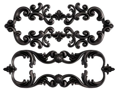 Siyah beyaz bir arka plan üzerinde süs. İzole