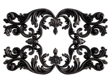 Siyah beyaz bir arka plan üzerinde süs. İzole