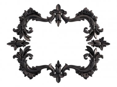 Siyah beyaz bir arka plan üzerinde süs. İzole