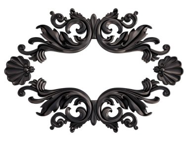 Siyah beyaz bir arka plan üzerinde süs. İzole