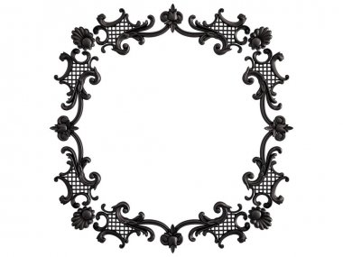 Siyah beyaz bir arka plan üzerinde süs. İzole