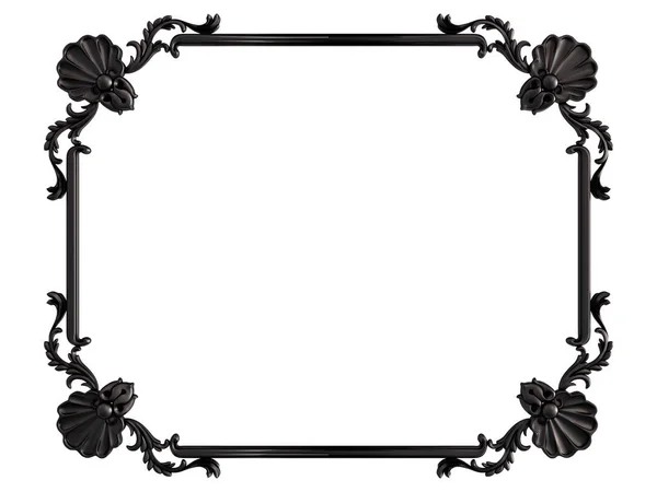 Ornamento nero su sfondo bianco. Isolato — Foto Stock