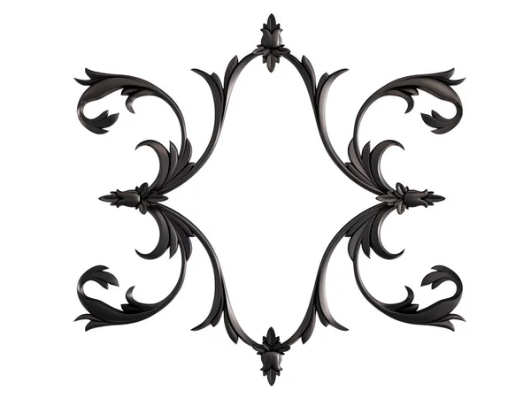 Siyah beyaz bir arka plan üzerinde süs. İzole