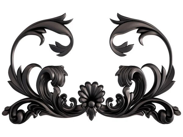 Siyah beyaz bir arka plan üzerinde süs. İzole