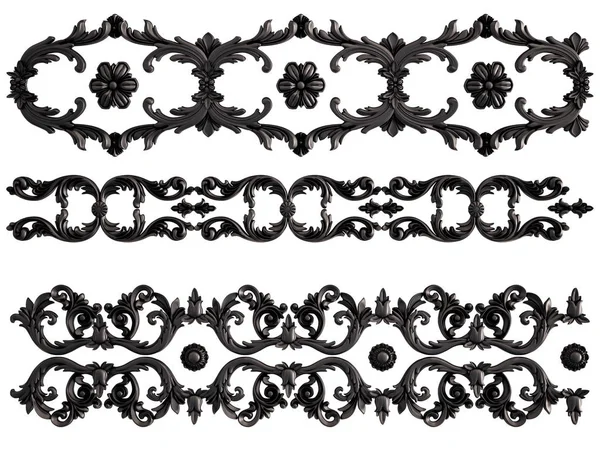 Ornamento preto em um fundo branco. Isolados — Fotografia de Stock
