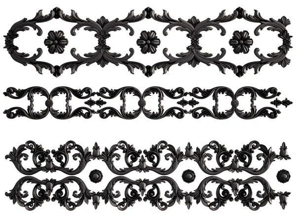 Ornamento nero su sfondo bianco. Isolato — Foto Stock