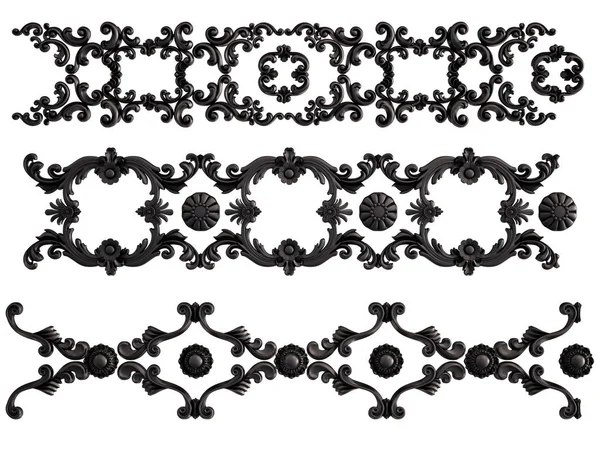 Ornamento nero su sfondo bianco. Isolato — Foto Stock