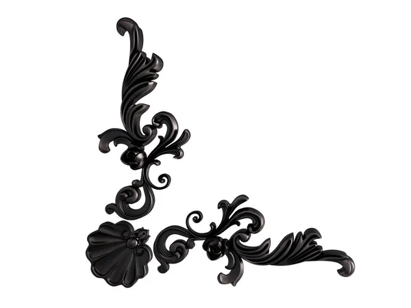 Ornamento preto em um fundo branco. Isolados — Fotografia de Stock