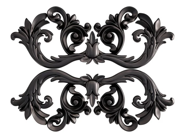 Ornamento preto em um fundo branco. Isolados — Fotografia de Stock