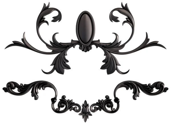 Siyah beyaz bir arka plan üzerinde süs. İzole