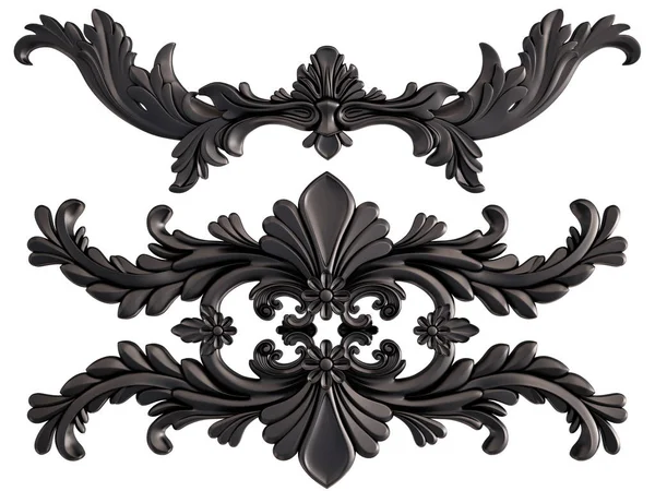 Siyah beyaz bir arka plan üzerinde süs. İzole