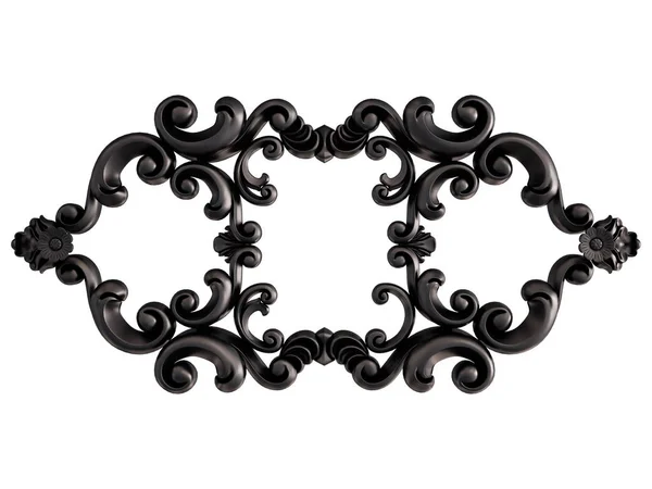 Ornamento preto em um fundo branco. Isolados — Fotografia de Stock