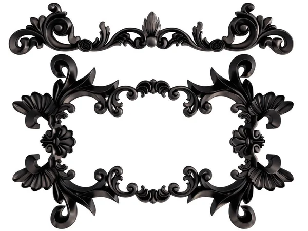 Ornamento preto em um fundo branco. Isolados — Fotografia de Stock