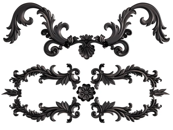 Siyah beyaz bir arka plan üzerinde süs. İzole