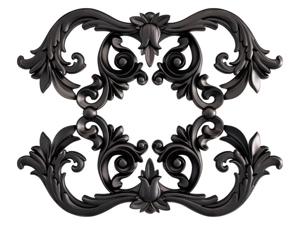 Siyah beyaz bir arka plan üzerinde süs. İzole