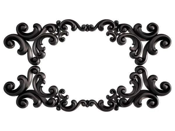 Ornamento nero su sfondo bianco. Isolato — Foto Stock