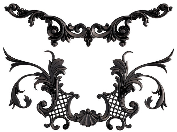 Black ornament on a white background. Isolated