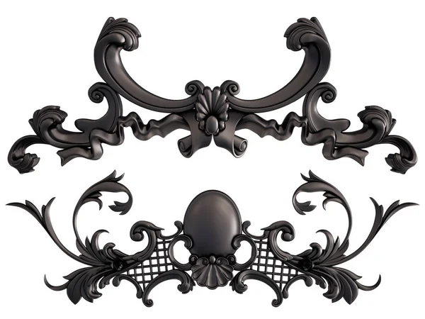 Siyah beyaz bir arka plan üzerinde süs. İzole