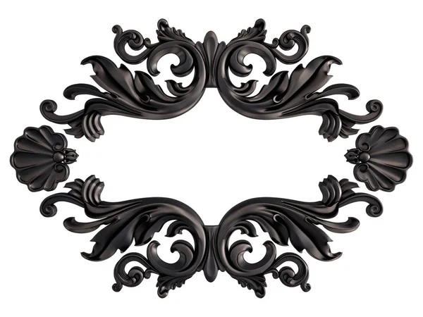 Ornamento preto em um fundo branco. Isolados — Fotografia de Stock