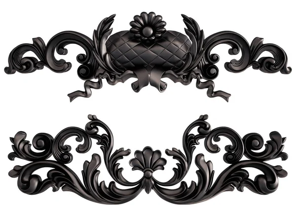 Ornamento preto em um fundo branco. Isolados — Fotografia de Stock