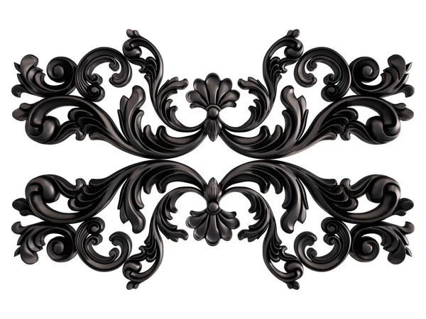 Siyah beyaz bir arka plan üzerinde süs. İzole