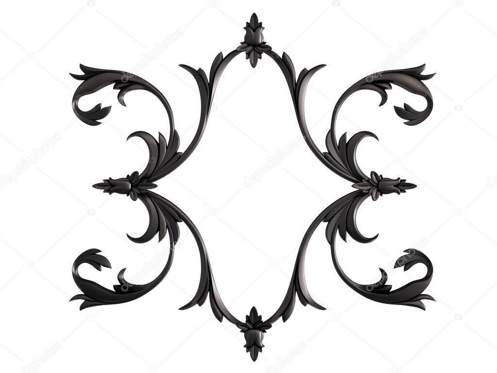Black ornament on a white background. Isolated
