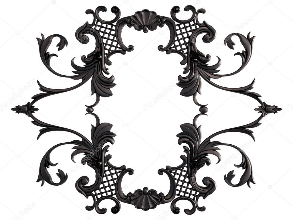 Black ornament on a white background. Isolated