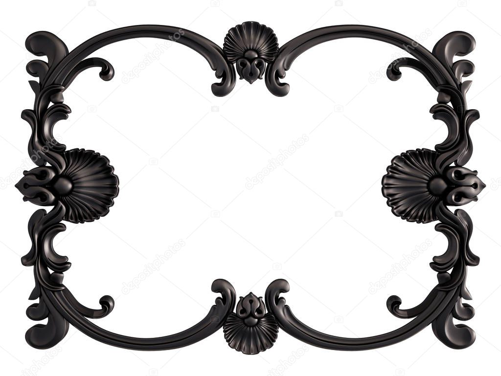 Black ornament on a white background. Isolated