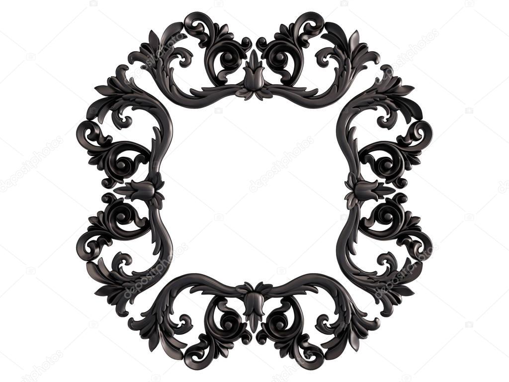 Black ornament on a white background. Isolated