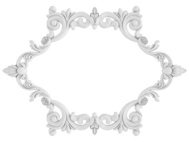 Beyaz beyaz bir arka plan üzerinde süs. İzole