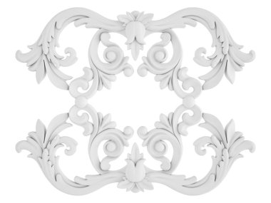 Beyaz beyaz bir arka plan üzerinde süs. İzole