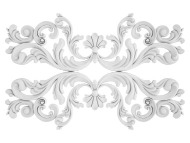 Beyaz beyaz bir arka plan üzerinde süs. İzole