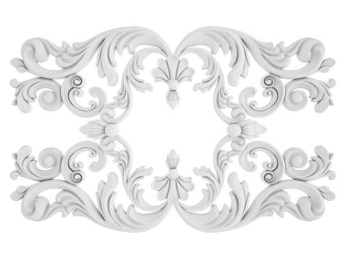 Beyaz beyaz bir arka plan üzerinde süs. İzole