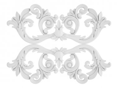 Beyaz beyaz bir arka plan üzerinde süs. İzole