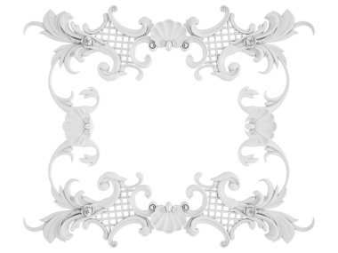 Beyaz beyaz bir arka plan üzerinde süs. İzole