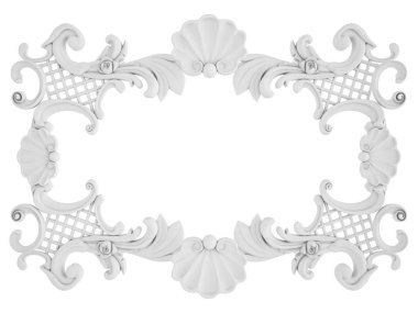 Beyaz beyaz bir arka plan üzerinde süs. İzole