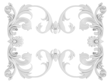 Beyaz beyaz bir arka plan üzerinde süs. İzole