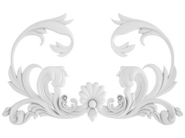 Beyaz beyaz bir arka plan üzerinde süs. İzole