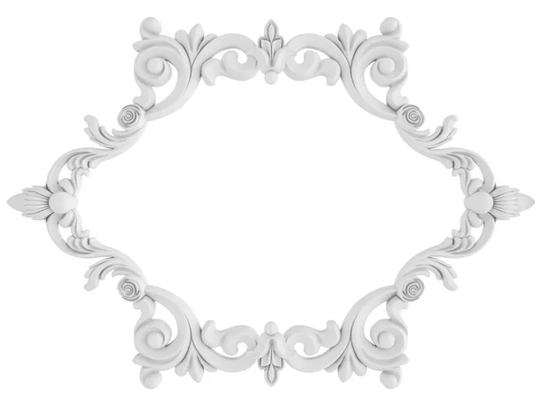 Białe ornament na białym tle. Na białym tle — Zdjęcie stockowe