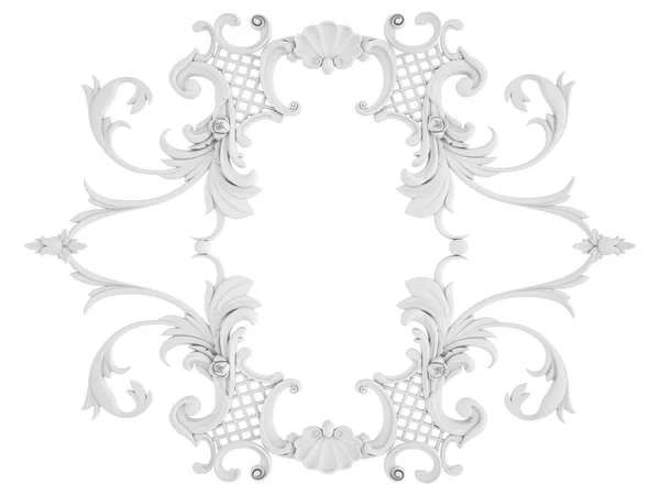 Weißes Ornament auf weißem Hintergrund. isoliert — Stockfoto