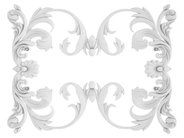 Λευκό στολίδι σε λευκό φόντο. Απομονωμένη — Φωτογραφία Αρχείου